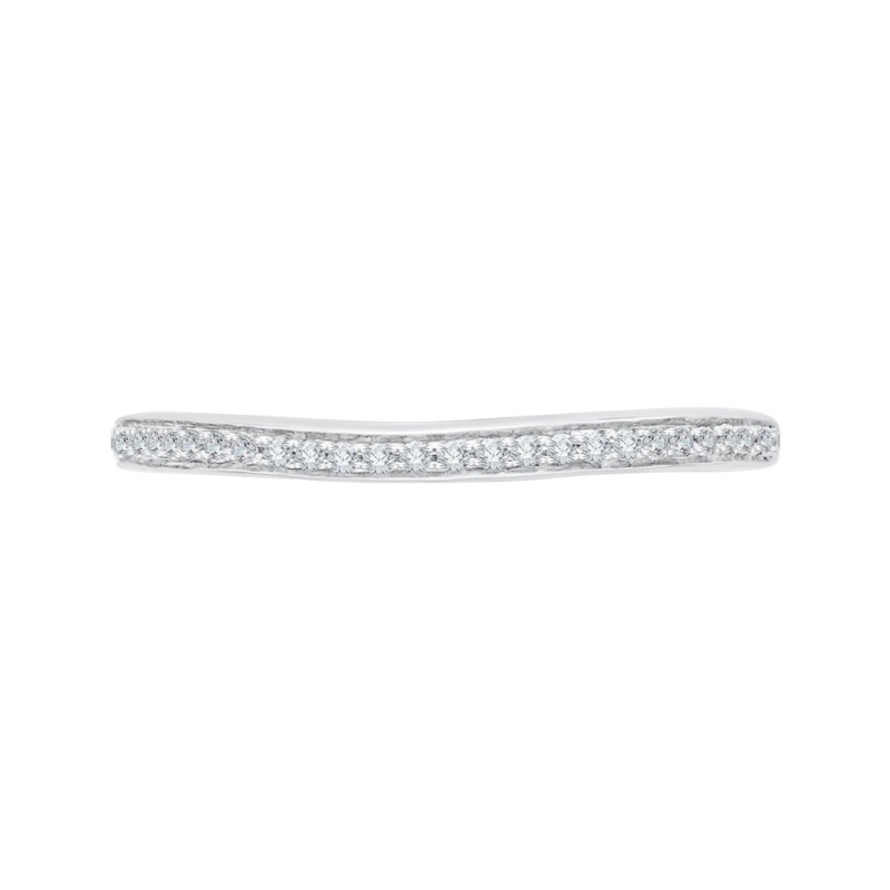 Round Diamond Half-Eternity Wedding Band in 14K White Gold