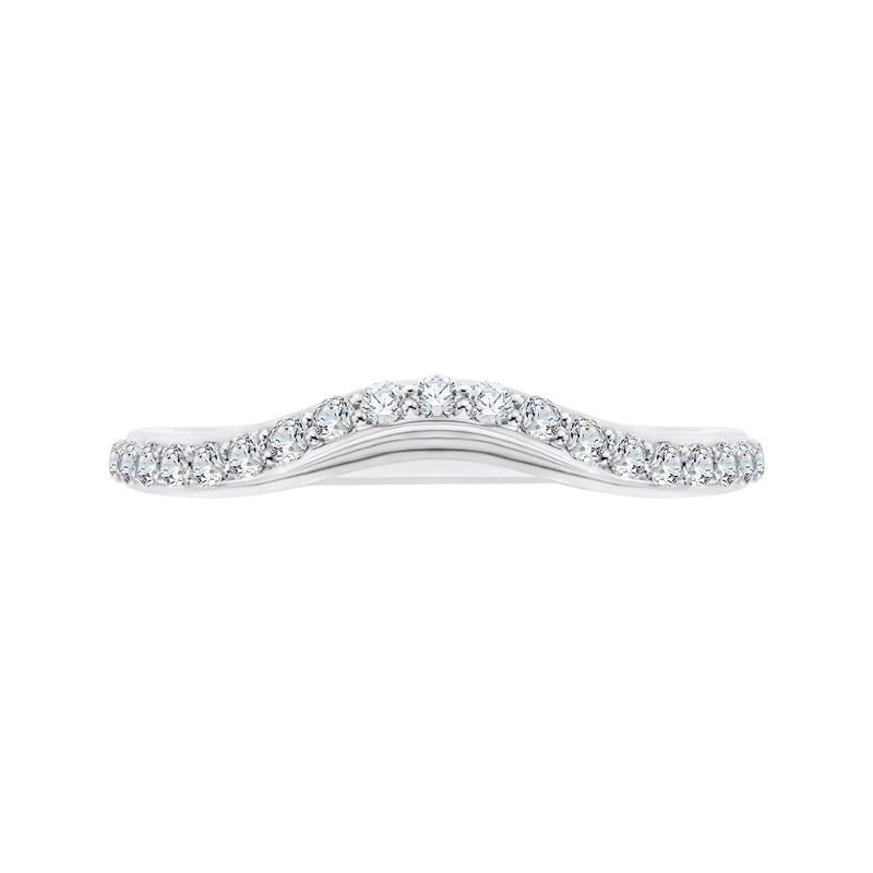 Round Diamond Half-Eternity Wedding Band in 14K White Gold