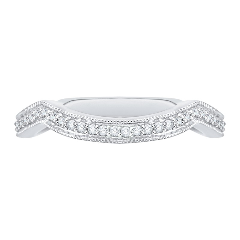 Round Diamond Wedding Band in 14K White Gold