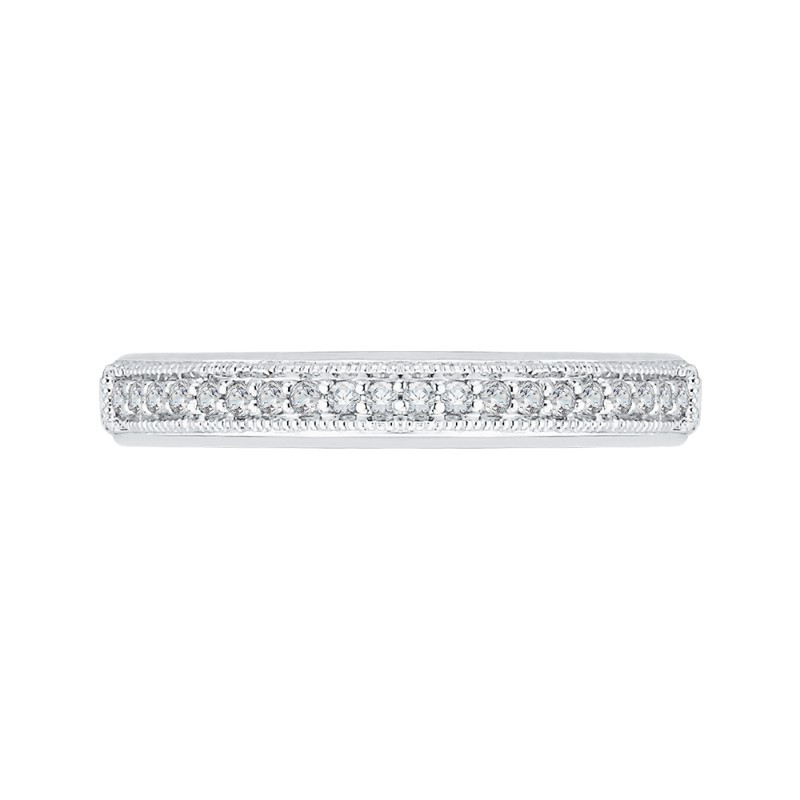 Round Diamond Wedding Band in 14K White Gold