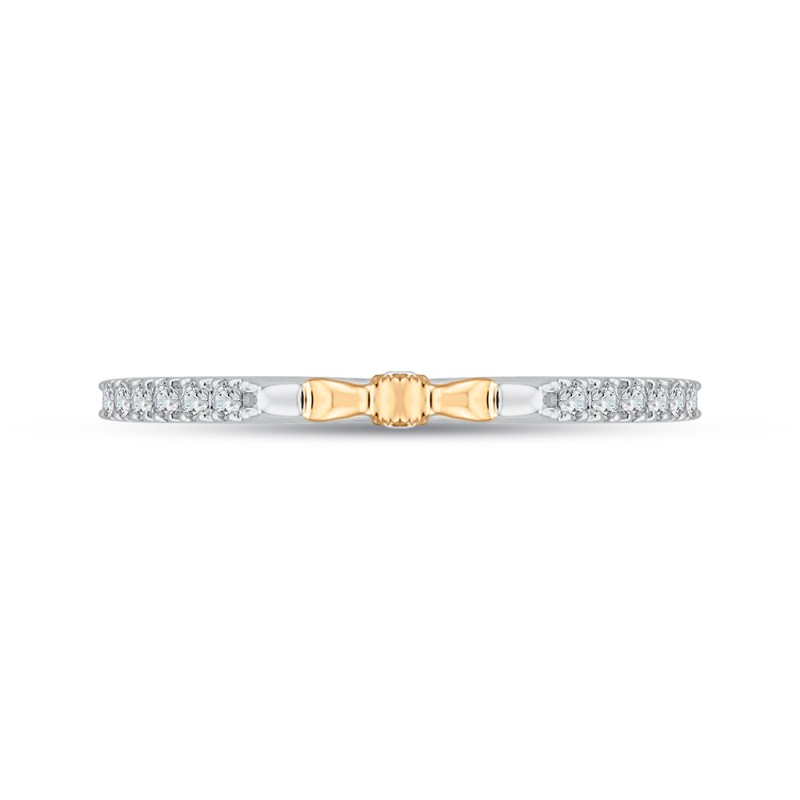 Round Diamond Wedding Band in 14K Two Tone Gold