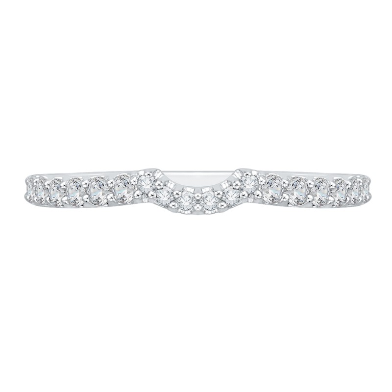 Round Diamond Wedding Band in 14K White Gold