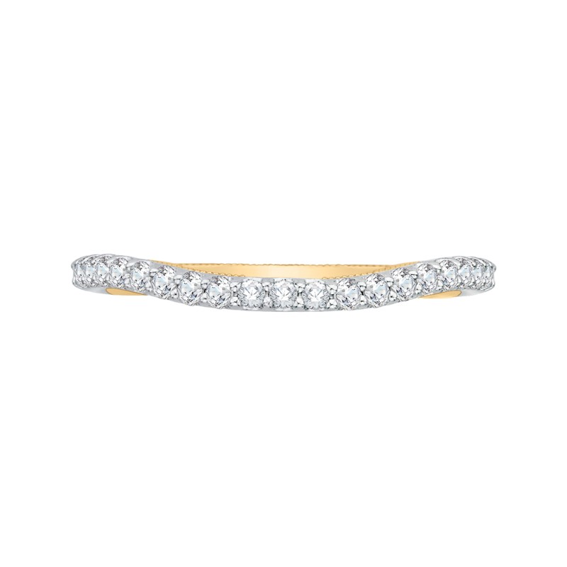 Round Diamond Wedding Band in 14K Two Tone Gold