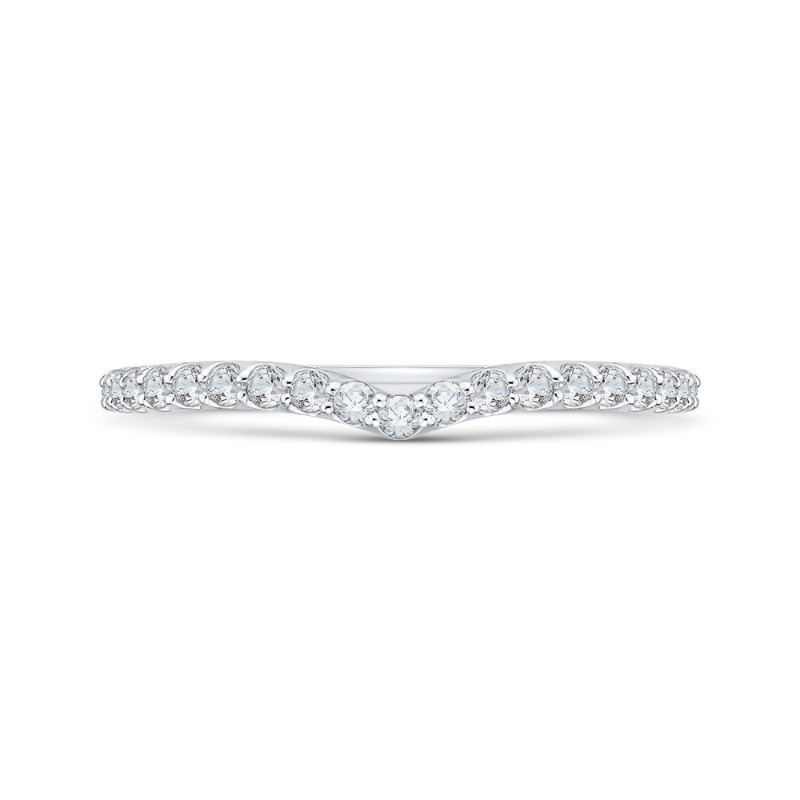 Round Diamond Wedding Band in 14K White Gold