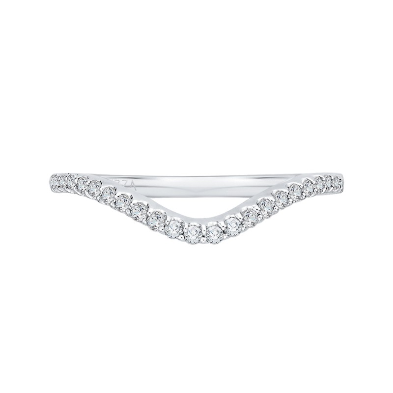 Round Diamond Wedding Band in 14K White Gold