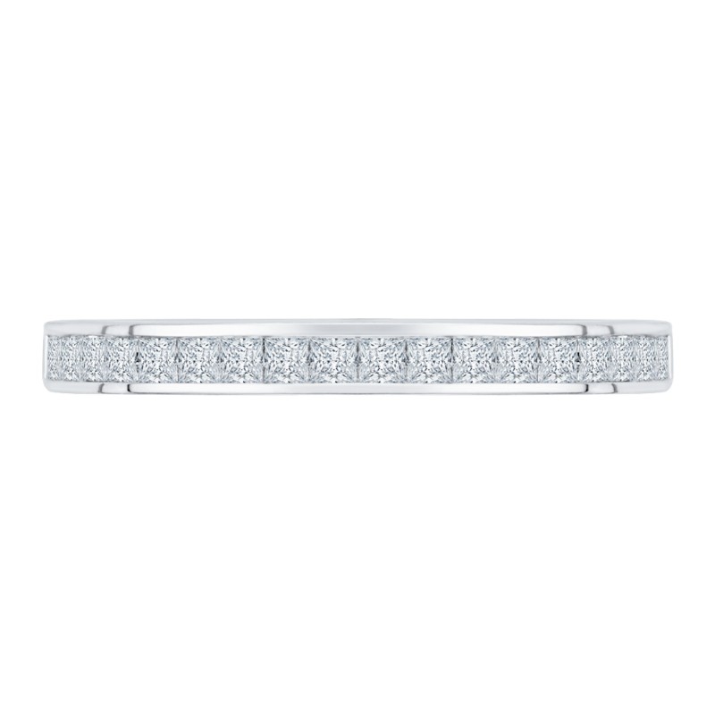 Princess Cut Diamond Half-Eternity Wedding Band in 14K White Gold