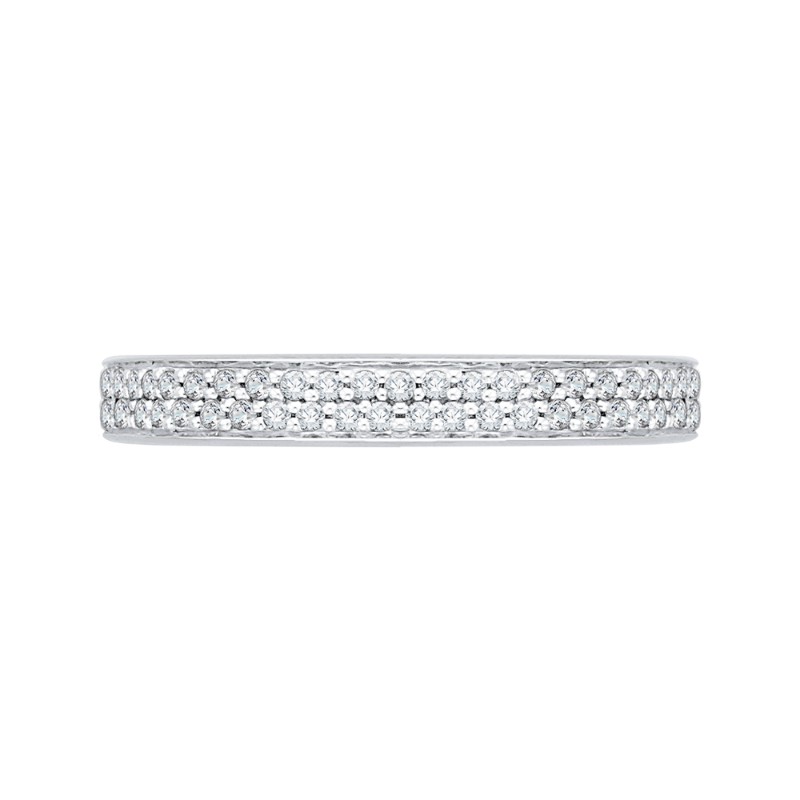 Round Diamond Wedding Band in 14K White Gold