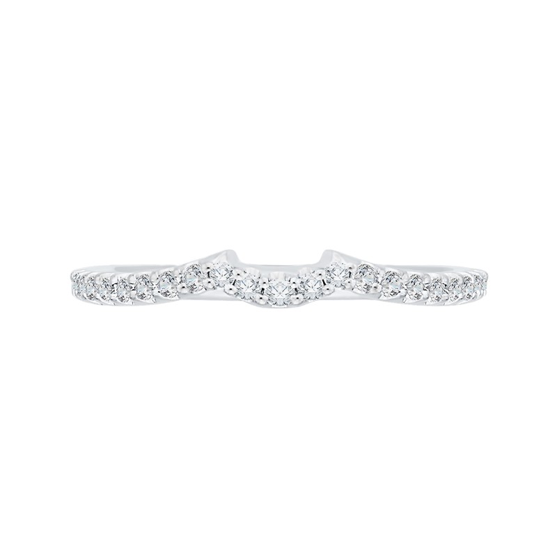 Round Diamond Half-Eternity Wedding Band in 14K White Gold