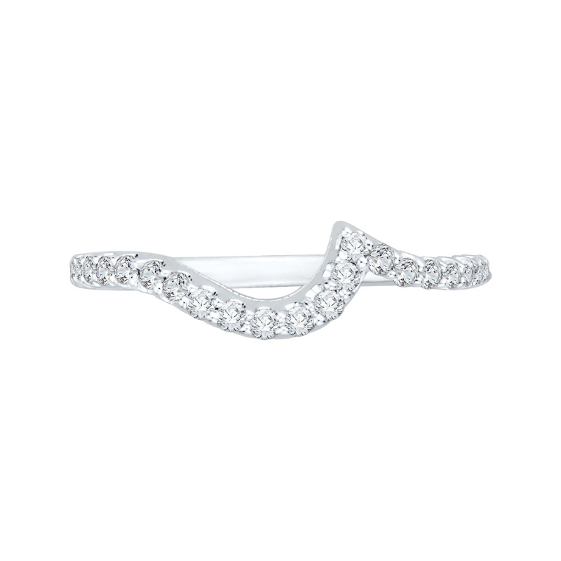 Round Diamond Half-Eternity Wedding Band in 14K White Gold