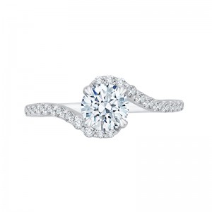 Round Diamond Promise Engagement Ring in 14K White Gold (Semi-Mount)