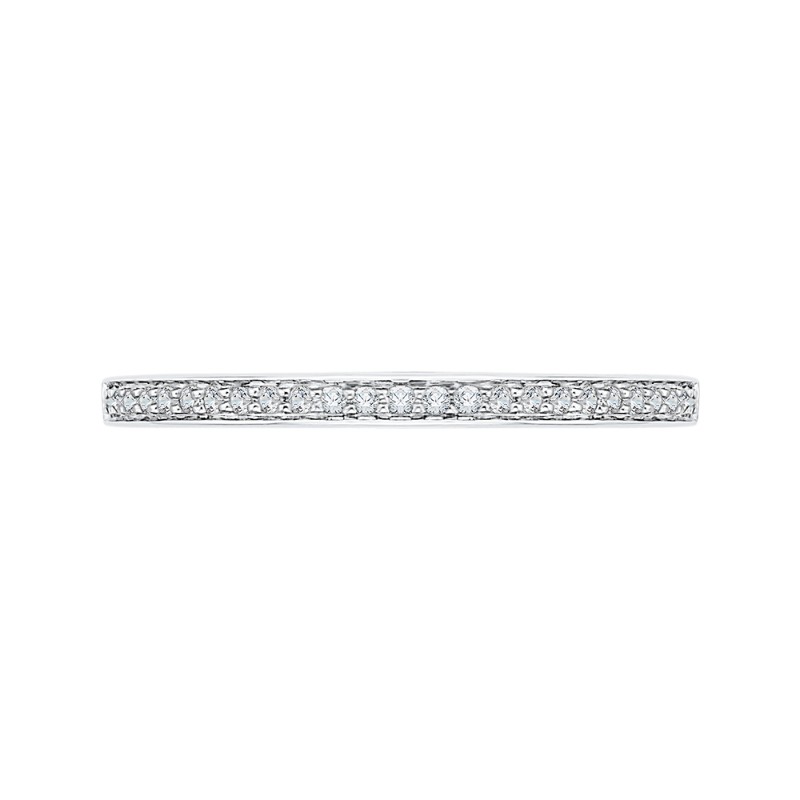 Round Diamond Half-Eternity Wedding Band in 14K White Gold