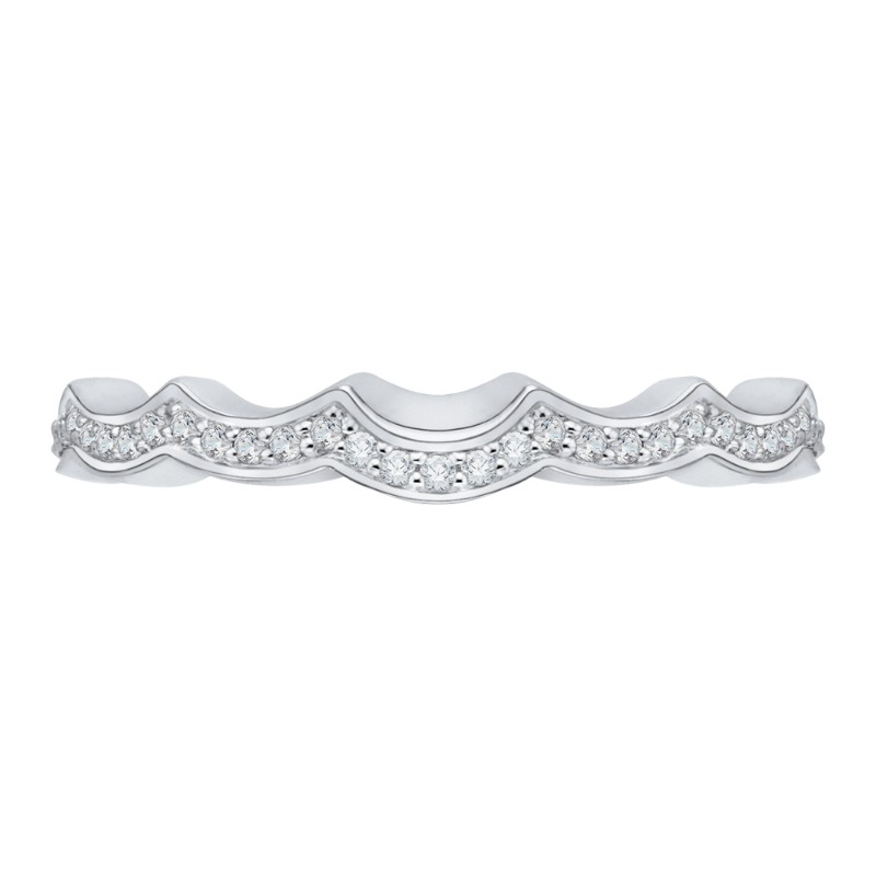 Round Diamond Wedding Band in 14K White Gold