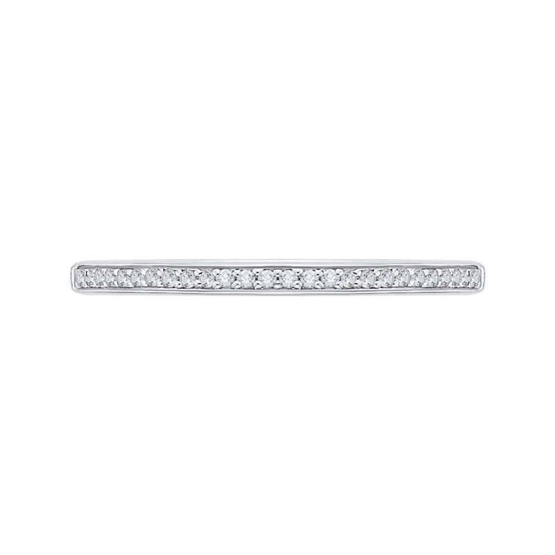 Round Diamond Half-Eternity Wedding Band in 14K White Gold
