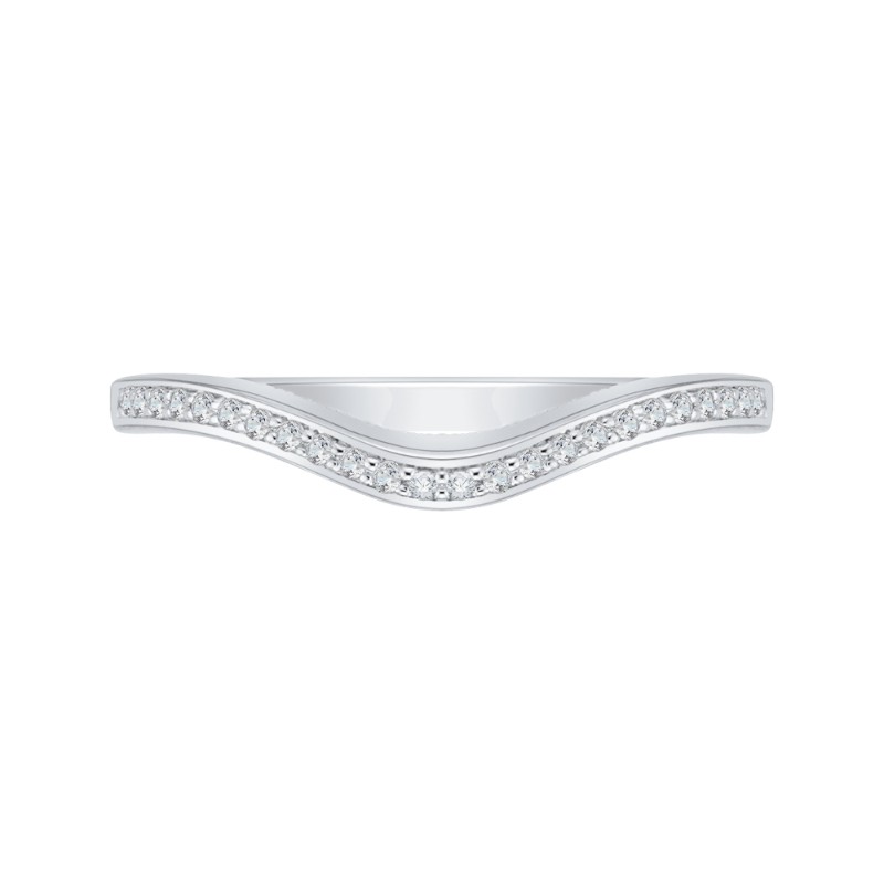 Round Diamond Wedding Band in 14K White Gold