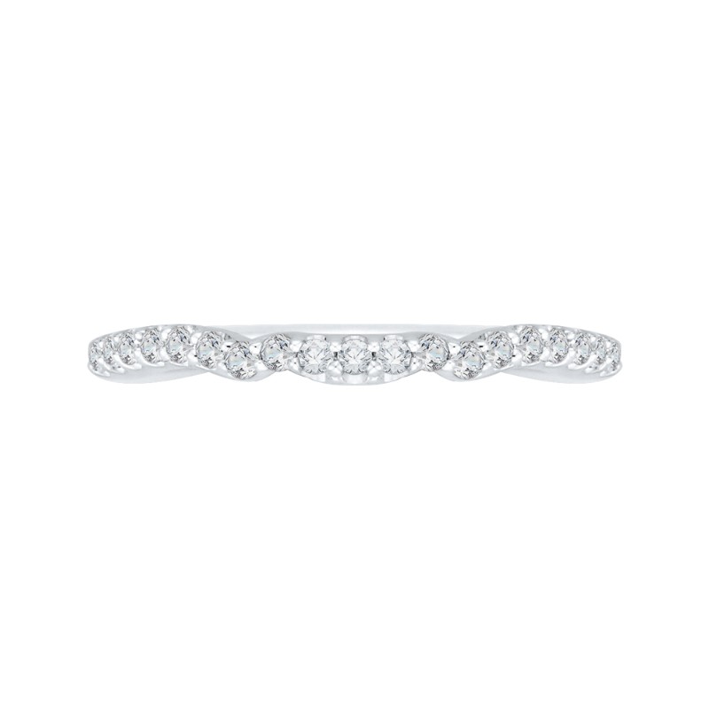 Round Diamond Wedding Band in 14K White Gold