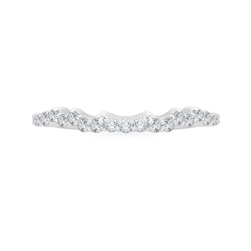 Round Diamond Wedding Band in 14K White Gold