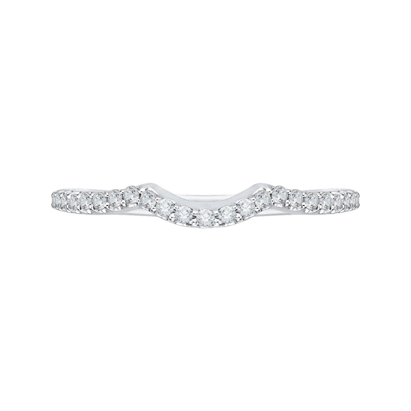 Half-Eternity Round Diamond Wedding band in 14K White Gold