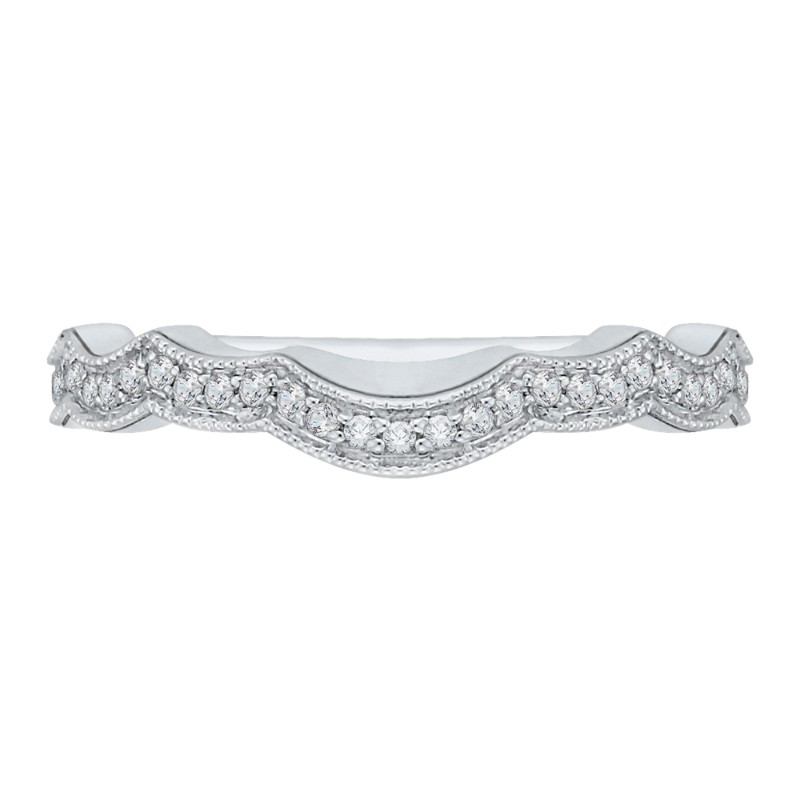 Round Diamond Wedding Band in 14K White Gold