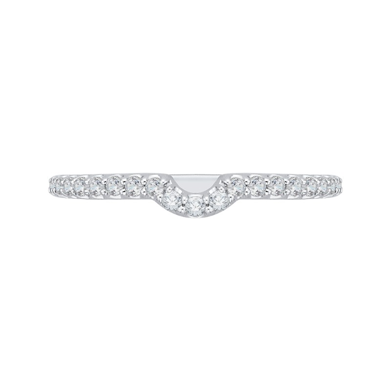 Round Diamond Wedding Band in 14K White Gold