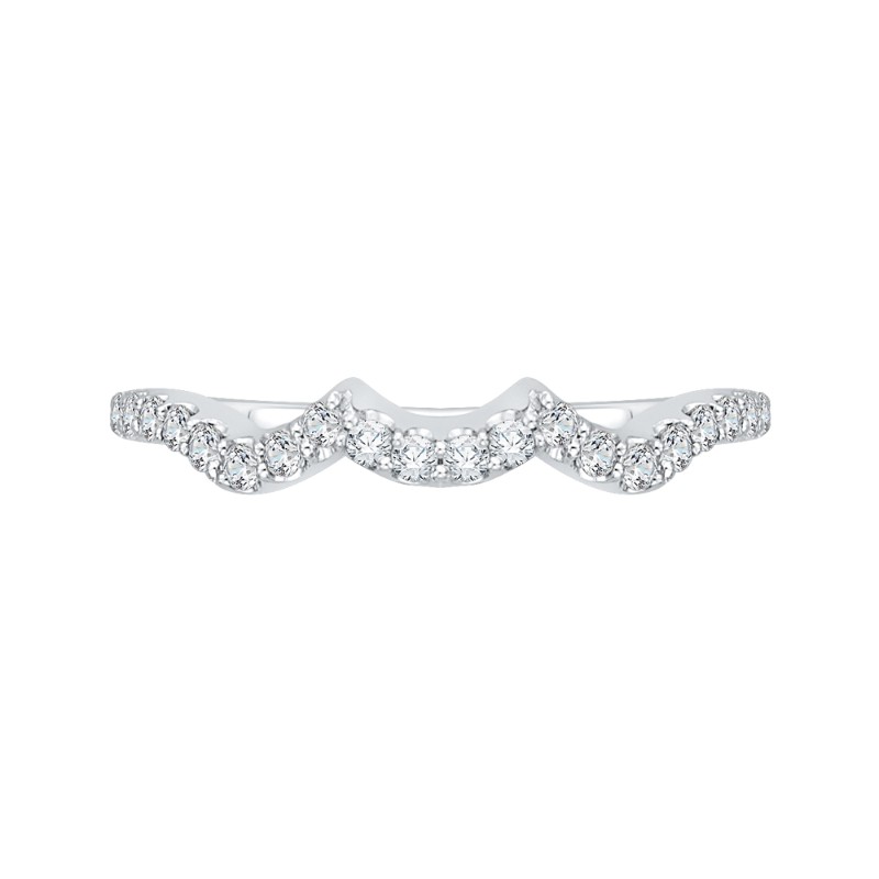 Round Diamond Wedding Band in 14K White Gold