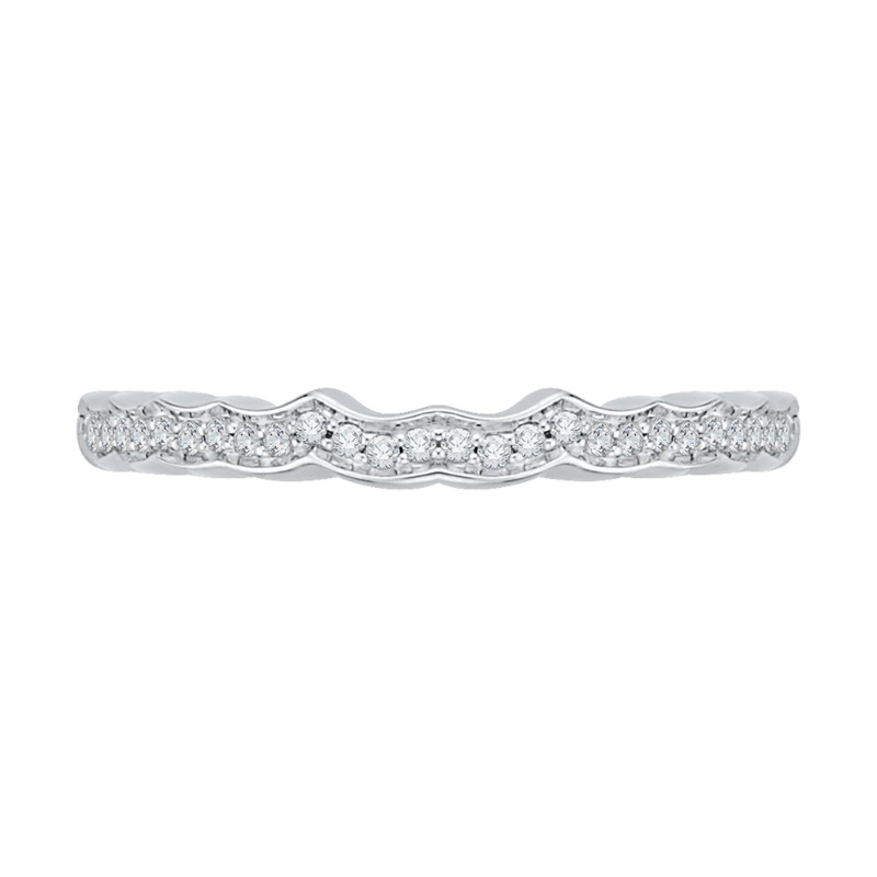 Round Diamond Wedding Band in 14K White Gold
