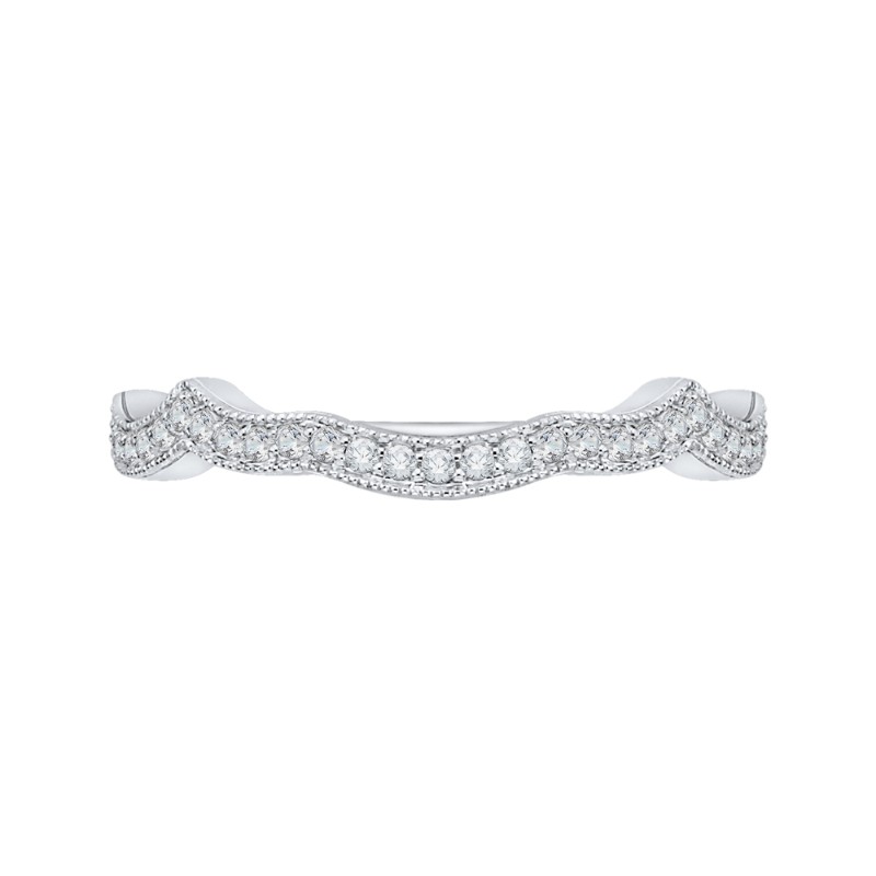Round Diamond Wedding Band in 14K White Gold