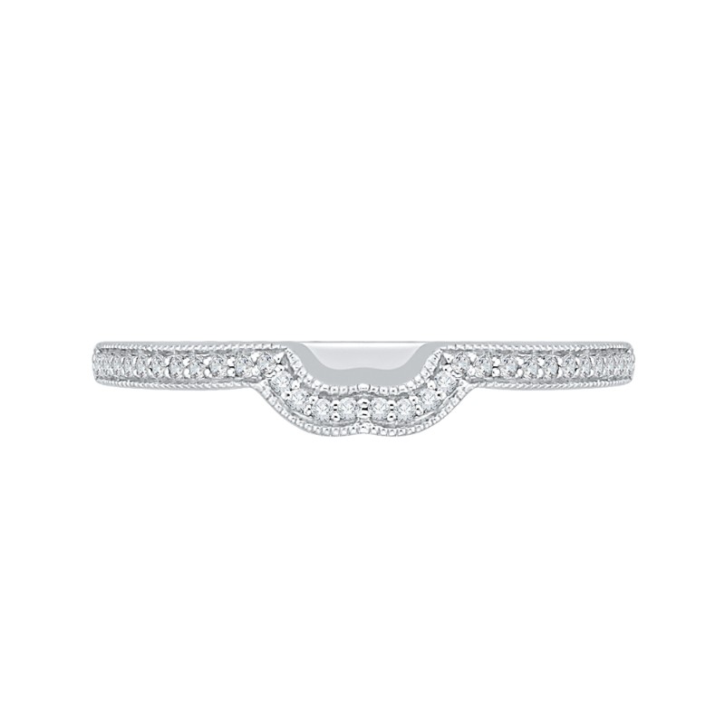 Round Diamond Half-Eternity Wedding Band in 14K White Gold