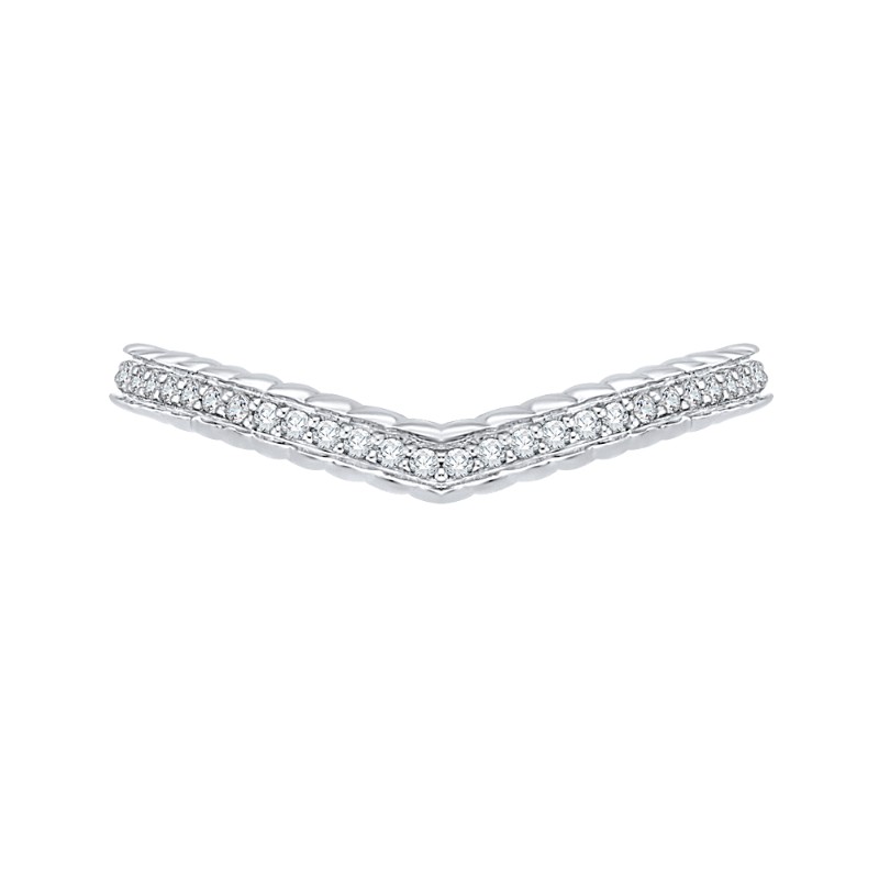 Round Diamond Wedding Band in 14K White Gold