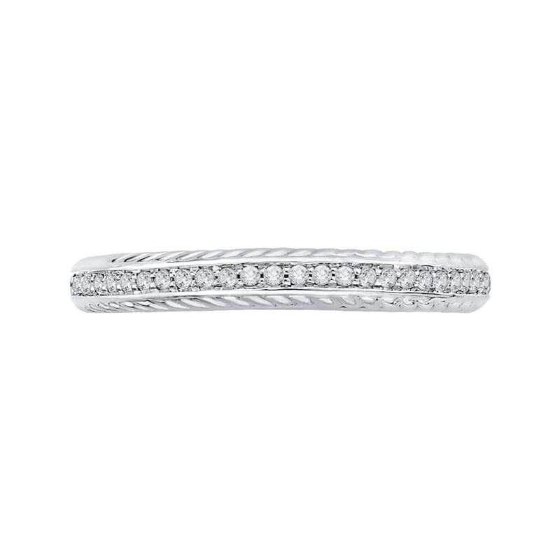 Round Diamond Half-Eternity Wedding Band in 14K White Gold