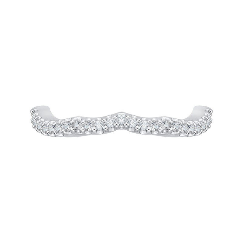 Round Diamond Wedding Band in 14K White Gold