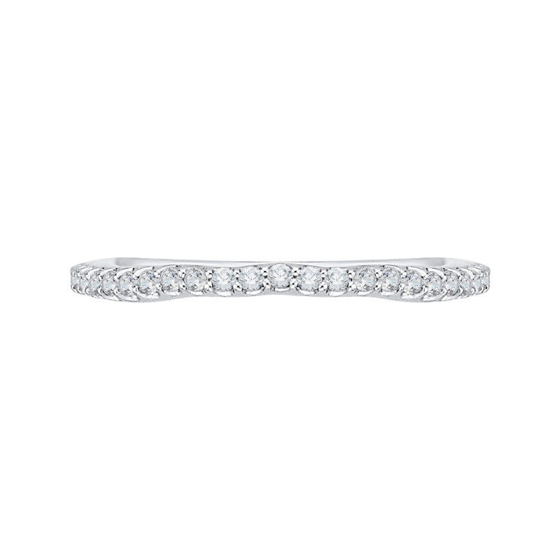 Round Diamond Wedding Band in 14K White Gold