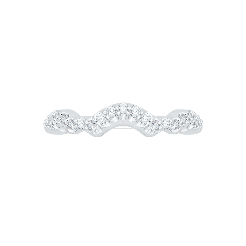 Round Diamond Wedding Band in 14K White Gold