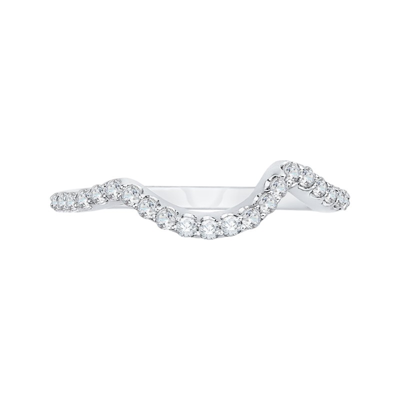 Round Diamond Wedding Band in 14K White Gold