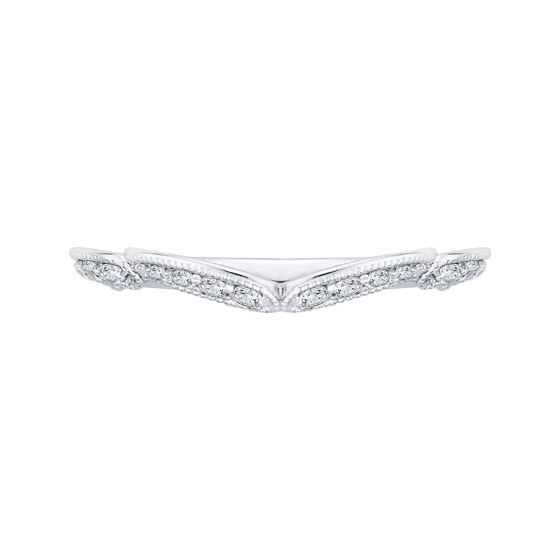 Round Diamond Half-Eternity Wedding Band in 14K White Gold