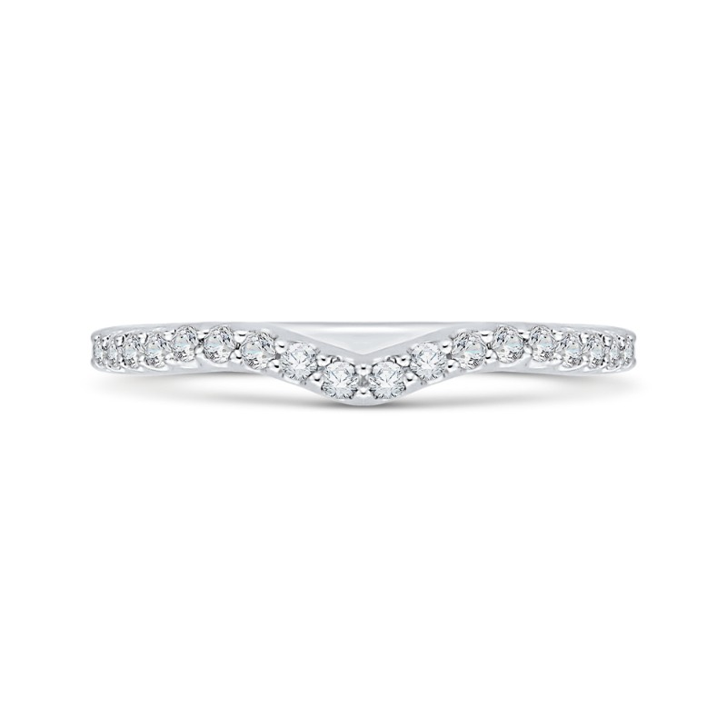 Round Diamond Wedding Band in 14K White Gold