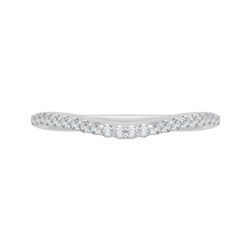 Round Diamond Wedding Band in 14K White Gold