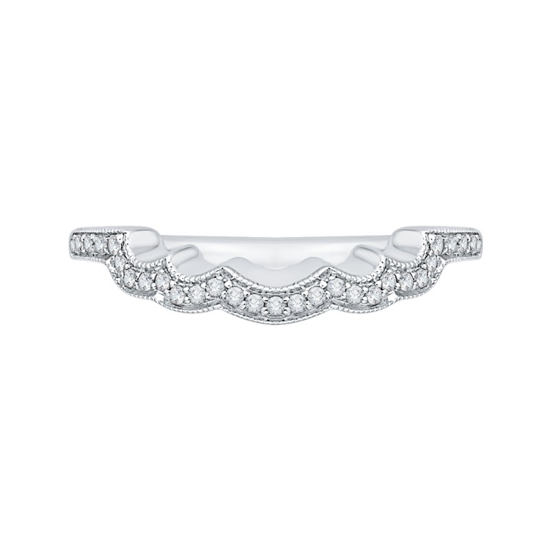 Round Diamond Half-Eternity Wedding Band in 14K White Gold