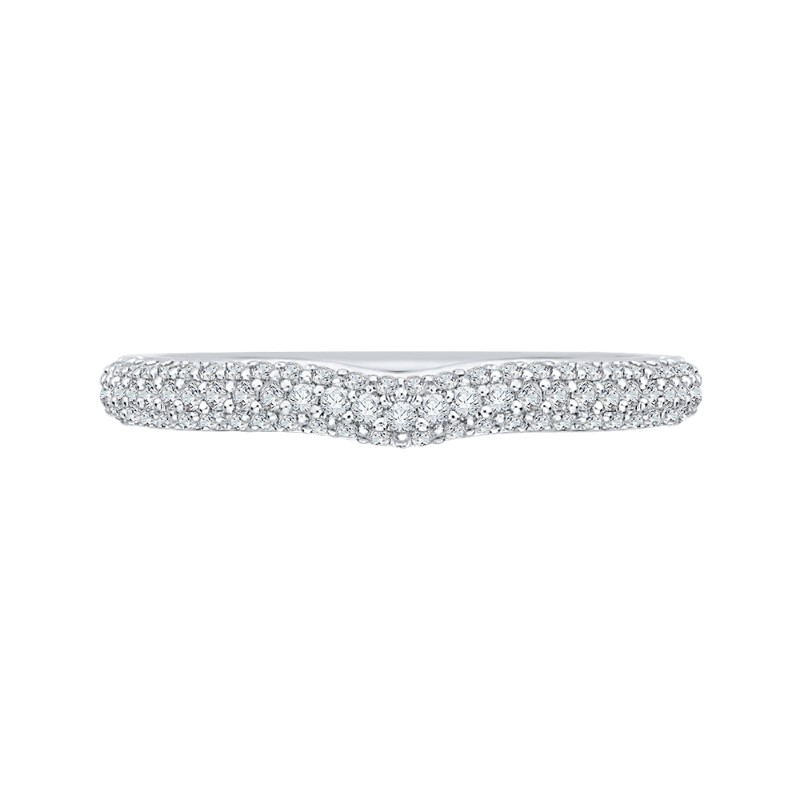 Round Diamond Wedding Band in 14K White Gold