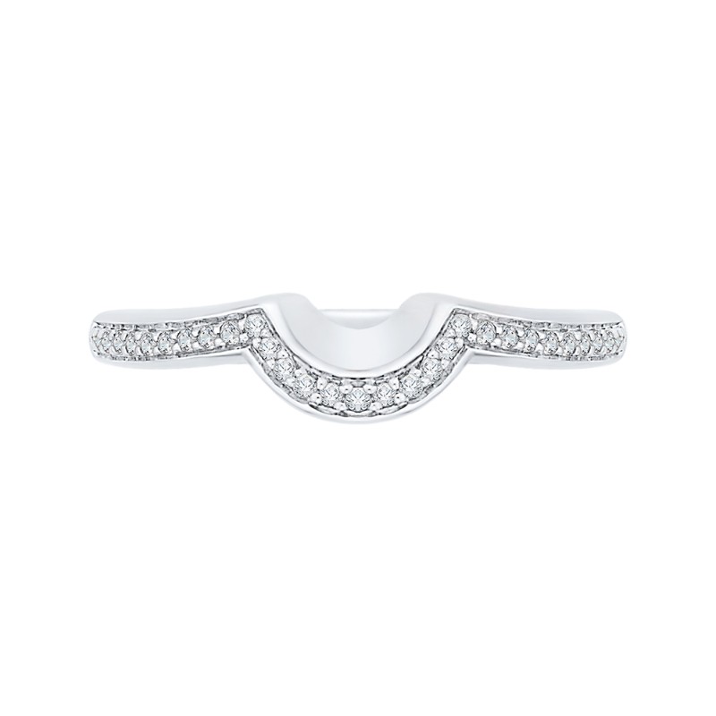 Round Diamond Wedding Band in 14K White Gold