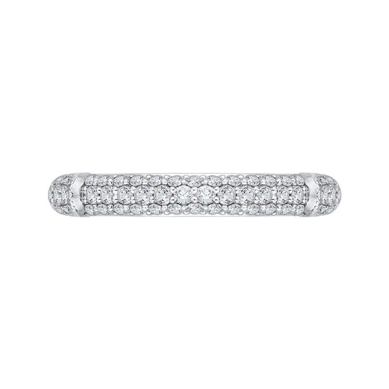 Round Diamond Wedding Band in 14K White Gold