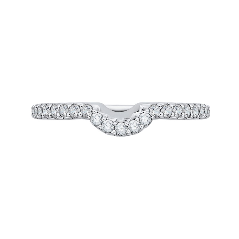 Round Diamond Half-Eternity Wedding Band in 14K White Gold