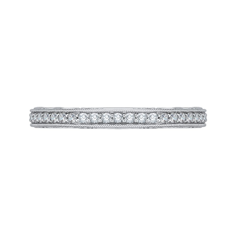 Round Diamond Wedding Band in 14K White Gold