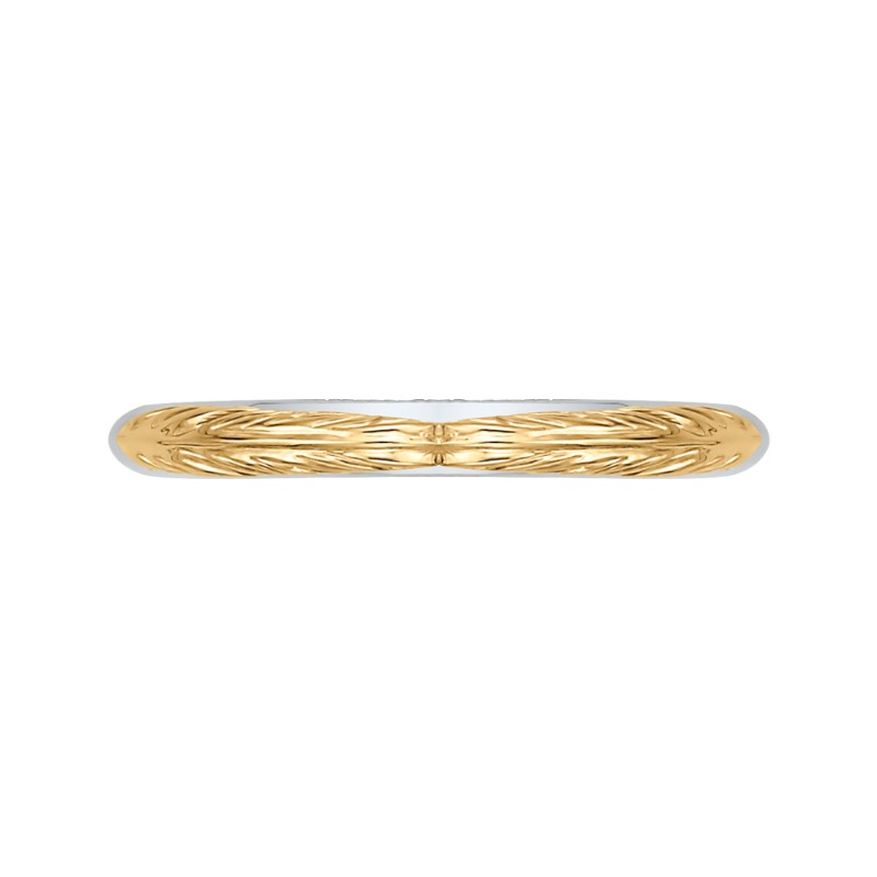 Plain Wedding Band in 14K Two Tone Gold
