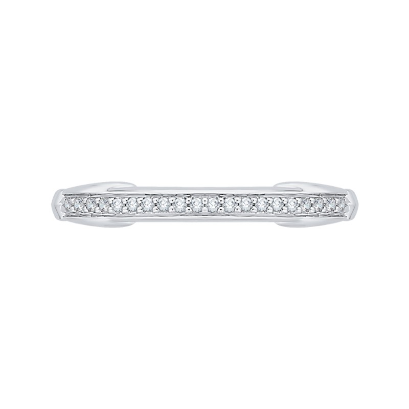 Round Diamond Wedding Band in 14K White Gold