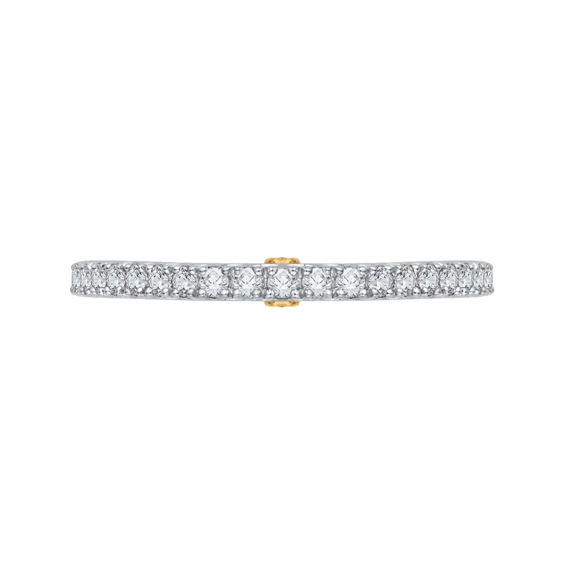Diamond Wedding Band in 14K Two Tone Gold