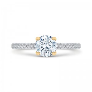 Round Diamond Engagement Ring in 14K Two Tone Gold (Semi-Mount)