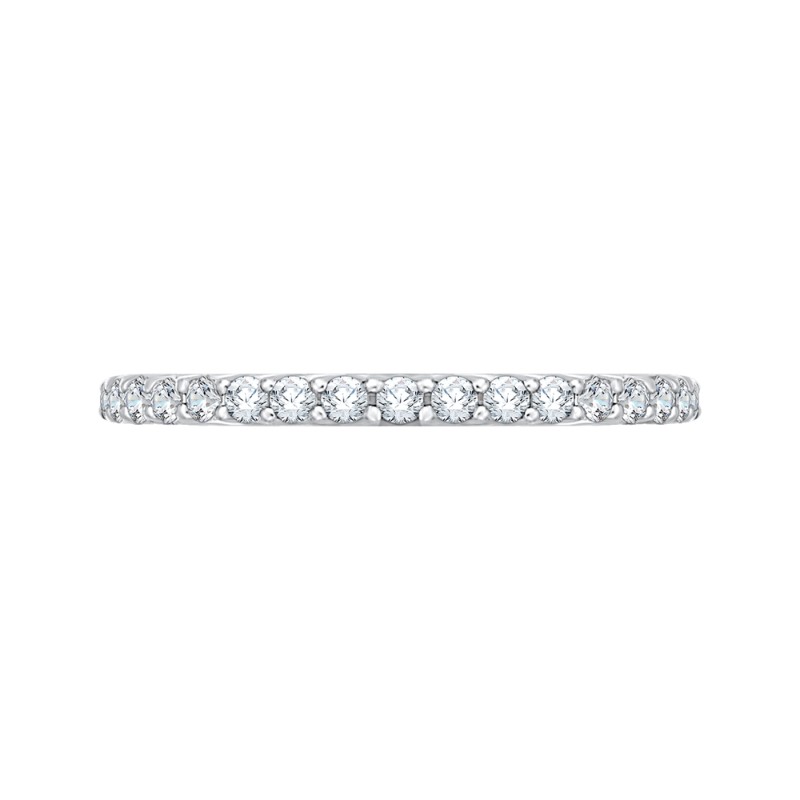 Round Diamond Wedding Band in 14K White Gold
