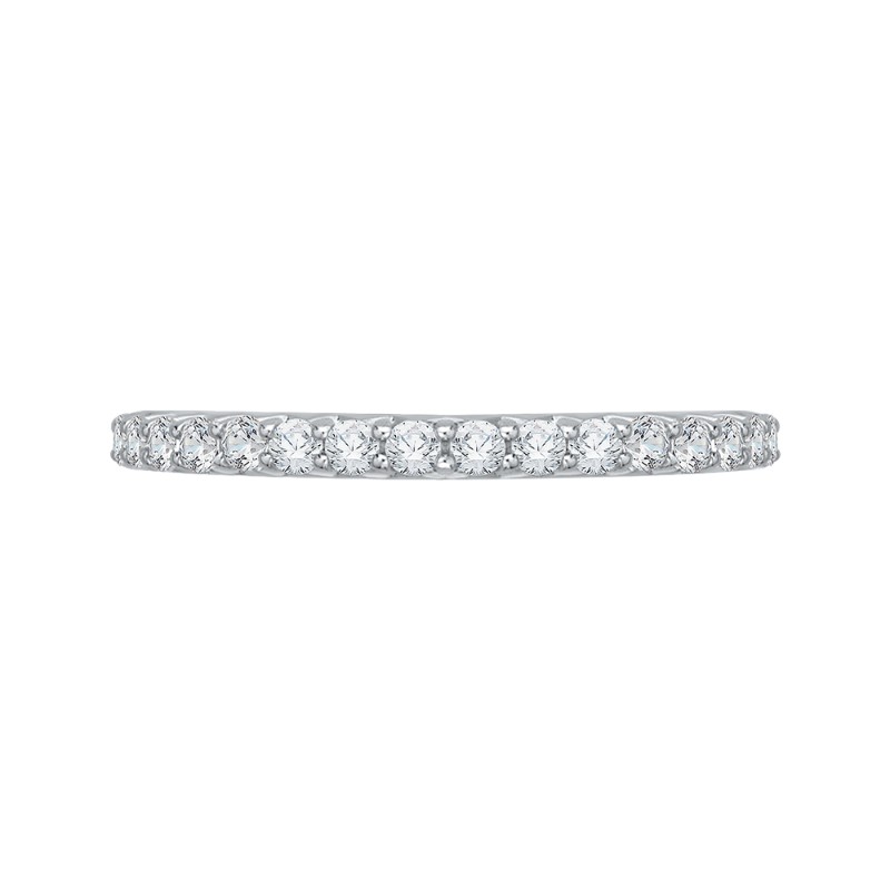 Round Diamond Wedding Band in 14K White Gold