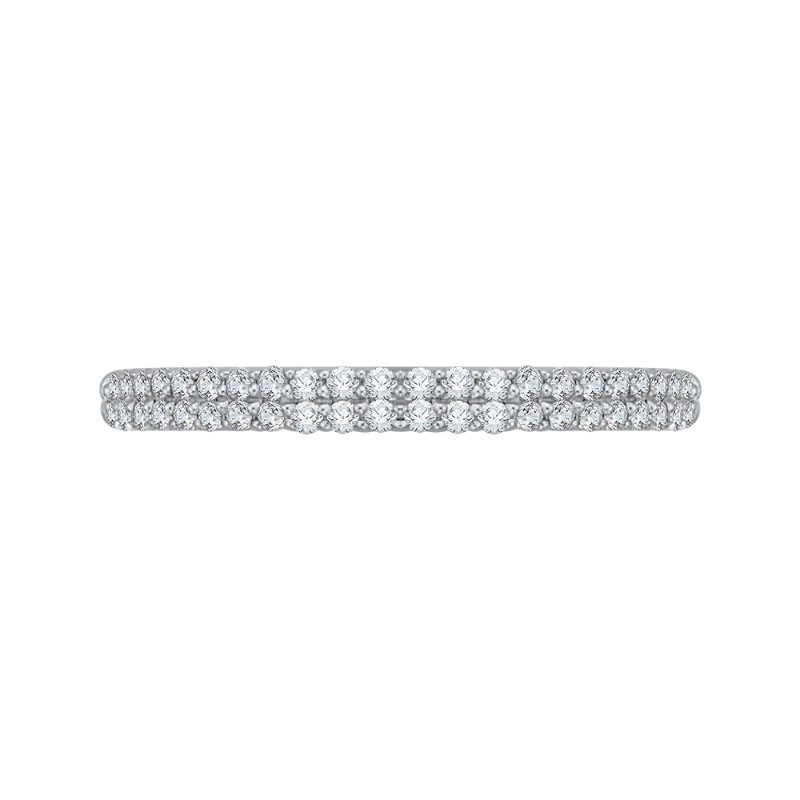 Round Diamond Half-Eternity Wedding Band in 14K White Gold