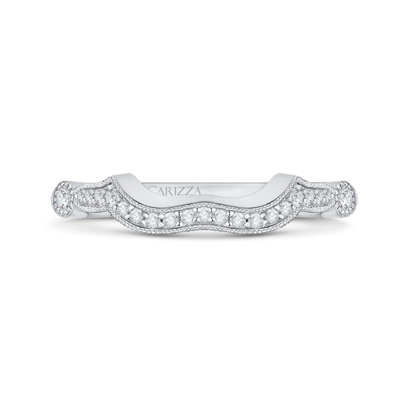 Round Diamond Wedding Band in 14K White Gold